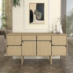 Μπουφές Lava  χρώμα rota oak - ανθρακί 150x44,6x76εκ.