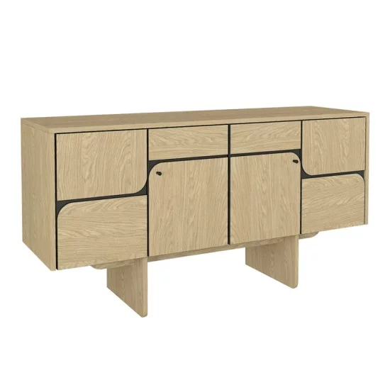 Μπουφές Lava  χρώμα rota oak - ανθρακί 150x44,6x76εκ.