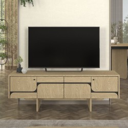 Έπιπλο τηλεόρασης Lava  χρώμα rota oak - ανθρακί 150x35x51,3εκ.