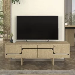 Έπιπλο τηλεόρασης Lava  χρώμα rota oak - ανθρακί 150x35x51,3εκ.