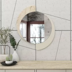 Καθρέπτης τοίχου Sevilla Μegapap χρώμα sandstone - travertine 59,2x2,2x69εκ.