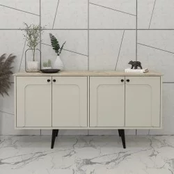 Μπουφές Sevilla  χρώμα sandstone - travertine 150x44,6x72,2εκ.