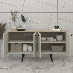 Μπουφές Sevilla  χρώμα sandstone - travertine 150x44,6x72,2εκ.