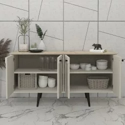 Μπουφές Sevilla  χρώμα sandstone - travertine 150x44,6x72,2εκ.