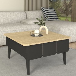 Τραπεζάκι σαλονιού Pedro  χρώμα ανθρακί - rota oak 73,2x73,2x38,6εκ.