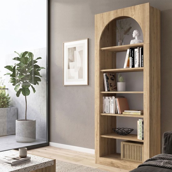 Βιβλιοθήκη Voila  χρώμα sepet oak 74x35x180εκ.