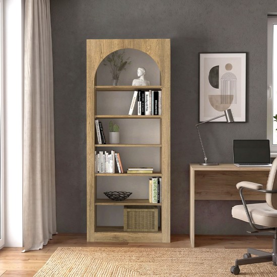 Βιβλιοθήκη Voila  χρώμα sepet oak 74x35x180εκ.