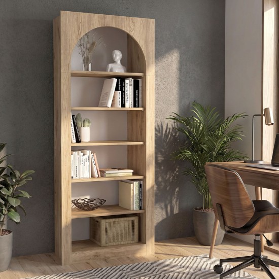 Βιβλιοθήκη Voila  χρώμα sepet oak 74x35x180εκ.