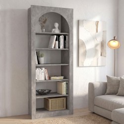 Βιβλιοθήκη Voila  χρώμα γκρι σκυροδέματος 74x35x180εκ.