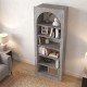 Βιβλιοθήκη Voila  χρώμα γκρι σκυροδέματος 74x35x180εκ.