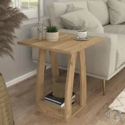 Τραπεζάκι βοηθητικό - Κομοδίνο Deros  χρώμα sepet oak 45x45x56εκ.