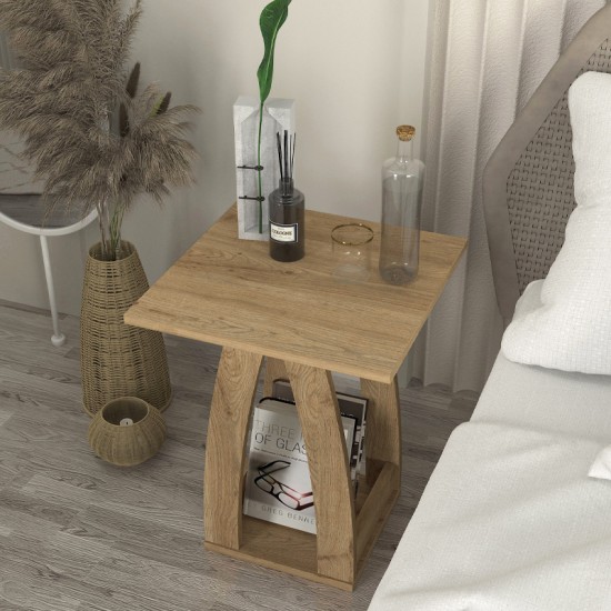 Τραπεζάκι βοηθητικό - Κομοδίνο Deros χρώμα sepet oak 45x45x56εκ. Τραπεζάκι βοηθητικό - Κομοδίνο Deros χρώμα sepet oak 45x45x56εκ.