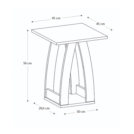 Τραπεζάκι βοηθητικό - Κομοδίνο Deros χρώμα sepet oak 45x45x56εκ. Τραπεζάκι βοηθητικό - Κομοδίνο Deros χρώμα sepet oak 45x45x56εκ.