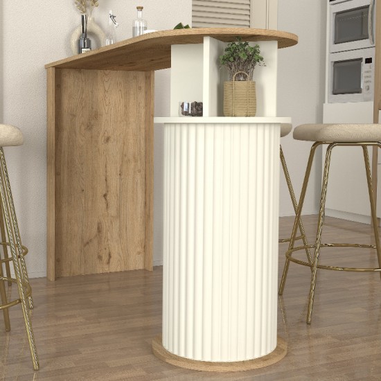 Τραπέζι μπαρ Bohema  χρώμα sepet oak - ivory 150x51,6x101,8εκ.