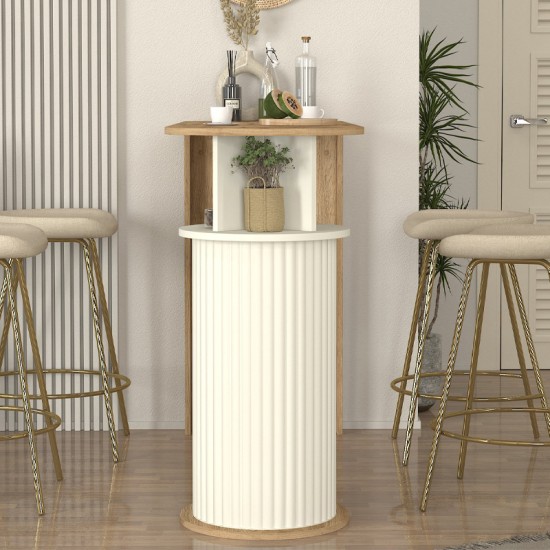 Τραπέζι μπαρ Bohema  χρώμα sepet oak - ivory 150x51,6x101,8εκ.