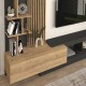 Σύνθεση τηλεόρασης Vermont  χρώμα ανθρακί - sepet oak 240x40x192εκ.