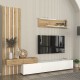 Σύνθεση τηλεόρασης Rosaline  χρώμα λευκό - sepet oak 233x31,3x196,8εκ.