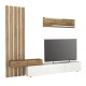 Σύνθεση τηλεόρασης Rosaline  χρώμα λευκό - sepet oak 233x31,3x196,8εκ.