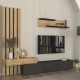 Σύνθεση τηλεόρασης Rosaline  χρώμα ανθρακί - sepet oak 233x31,3x196,8εκ.