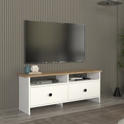 Έπιπλο τηλεόρασης Gradias  χρώμα λευκό - sapphire oak 120x29,6x46,8εκ.