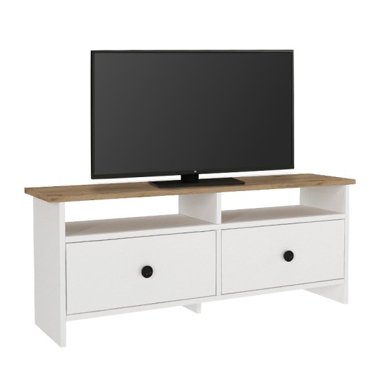 Έπιπλο τηλεόρασης Gradias χρώμα λευκό - sapphire oak 120x29,6x46,8εκ. Έπιπλο τηλεόρασης Gradias χρώμα λευκό - sapphire oak 120x29,6x46,8εκ.