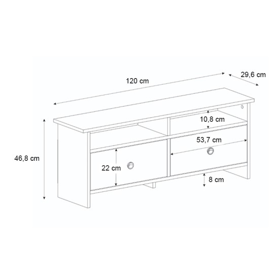Έπιπλο τηλεόρασης Gradias χρώμα λευκό - sapphire oak 120x29,6x46,8εκ. Έπιπλο τηλεόρασης Gradias χρώμα λευκό - sapphire oak 120x29,6x46,8εκ.
