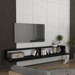 Έπιπλο τηλεόρασης επιτοίχιο Espanse  χρώμα μαύρο 241,8x31,7x30εκ.