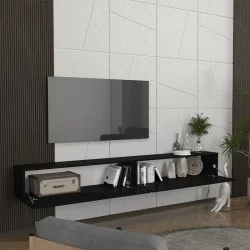 Έπιπλο τηλεόρασης επιτοίχιο Espanse  χρώμα μαύρο 241,8x31,7x30εκ.