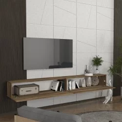 Έπιπλο τηλεόρασης επιτοίχιο Espanse  χρώμα καρυδί 241,8x31,7x30εκ.