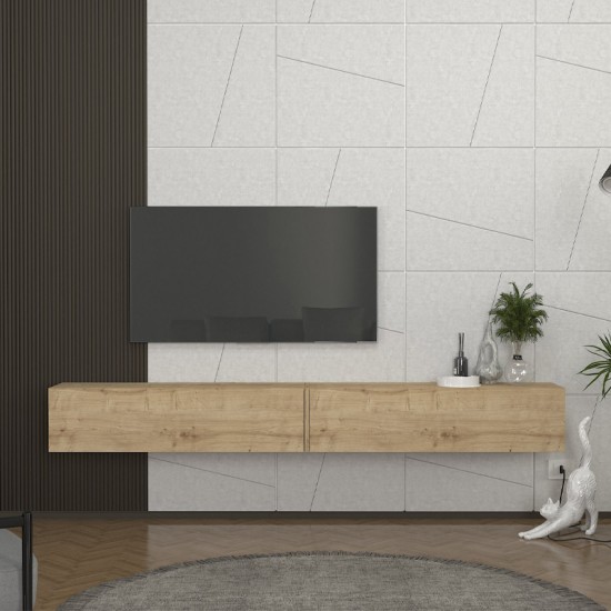 Έπιπλο τηλεόρασης επιτοίχιο Espanse  χρώμα sapphire oak 241,8x31,7x30εκ.