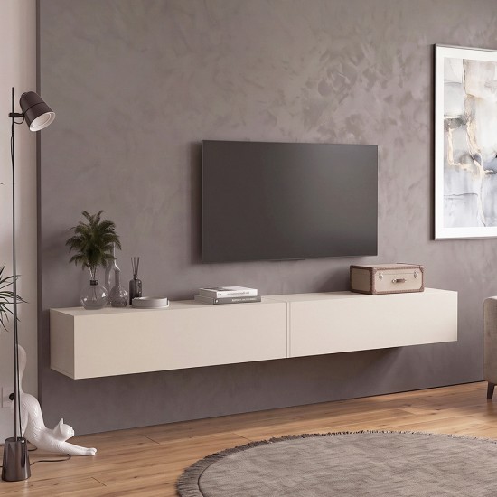 Έπιπλο τηλεόρασης επιτοίχιο Espanse  χρώμα sandstone 241,8x31,7x30εκ.
