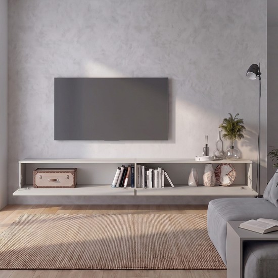 Έπιπλο τηλεόρασης επιτοίχιο Espanse  χρώμα sandstone 241,8x31,7x30εκ.