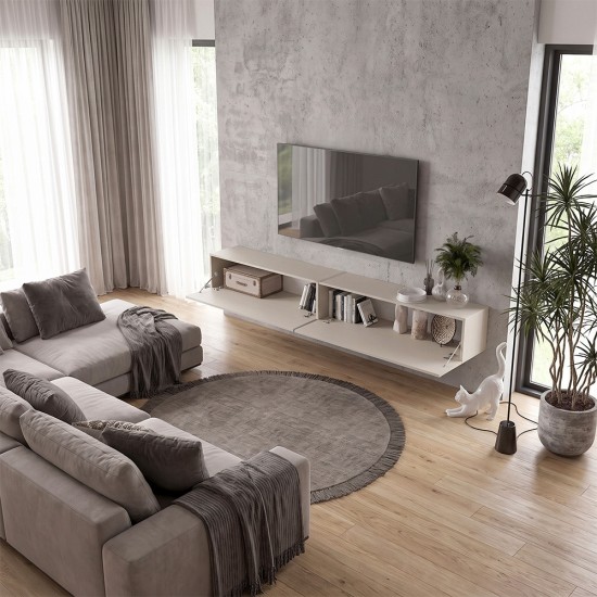 Έπιπλο τηλεόρασης επιτοίχιο Espanse  χρώμα sandstone 241,8x31,7x30εκ.