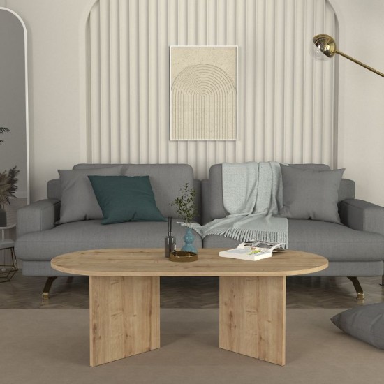 Τραπεζάκι σαλονιού Cortado  χρώμα sapphire oak 120x60x39,6εκ.