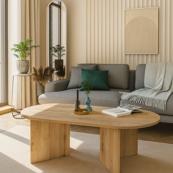 Τραπεζάκι σαλονιού Cortado  χρώμα sapphire oak 120x60x39,6εκ.