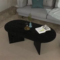 Τραπεζάκι σαλονιού Cortado  χρώμα sencron black 120x60x39,6εκ.