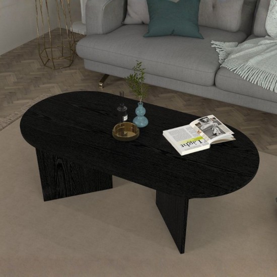 Τραπεζάκι σαλονιού Cortado  χρώμα sencron black 120x60x39,6εκ.