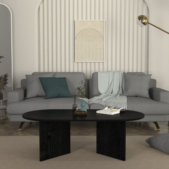 Τραπεζάκι σαλονιού Cortado  χρώμα sencron black 120x60x39,6εκ.