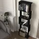 Βιβλιοθήκη Alvina  χρώμα μαύρο 45x19,6x158,8εκ.