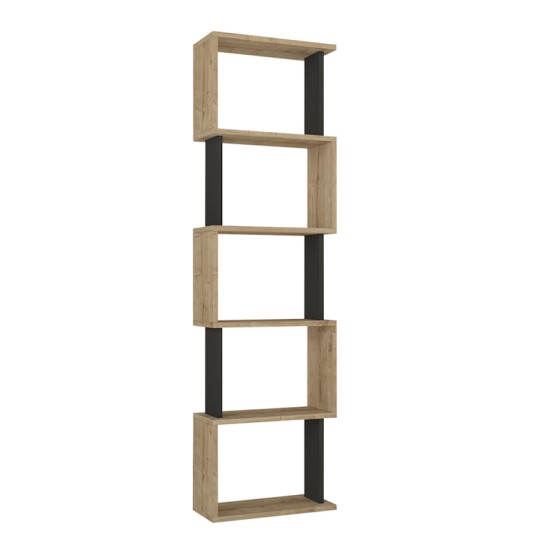 Βιβλιοθήκη Alvina χρώμα sapphire oak - ανθρακί 45x19,6x158,8εκ. Βιβλιοθήκη Alvina χρώμα sapphire oak - ανθρακί 45x19,6x158,8εκ.