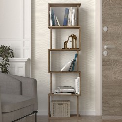 Βιβλιοθήκη Alvina  χρώμα καρυδί 45x19,6x158,8εκ.