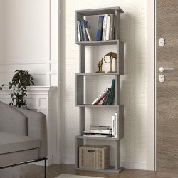 Βιβλιοθήκη Alvina  χρώμα γκρι σκυροδέματος 45x19,6x158,8εκ.
