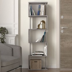 Βιβλιοθήκη Alvina  χρώμα γκρι σκυροδέματος 45x19,6x158,8εκ.