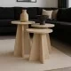 Τραπεζάκι βοηθητικό σετ 3 τμχ Podel  χρώμα travertine Ø29,6x52,1εκ.