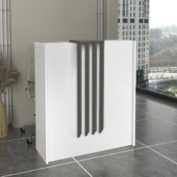 Γραφείο υποδοχής - reception Hola  χρώμα λευκό - ανθρακί 93,6x45,2x110,3εκ.