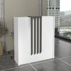 Γραφείο υποδοχής - reception Hola  χρώμα λευκό - ανθρακί 93,6x45,2x110,3εκ.