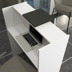 Γραφείο υποδοχής - reception Hola  χρώμα λευκό - ανθρακί 93,6x45,2x110,3εκ.