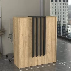 Γραφείο υποδοχής - reception Hola  χρώμα sepet oak - ανθρακί 93,6x45,2x110,3εκ.
