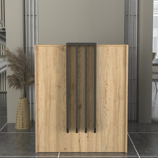 Γραφείο υποδοχής - reception Hola χρώμα sepet oak - ανθρακί 93,6x45,2x110,3εκ. Γραφείο υποδοχής - reception Hola χρώμα sepet oak - ανθρακί 93,6x45,2x110,3εκ.