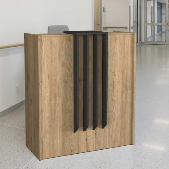 Γραφείο υποδοχής - reception Hola χρώμα sepet oak - ανθρακί 93,6x45,2x110,3εκ. Γραφείο υποδοχής - reception Hola χρώμα sepet oak - ανθρακί 93,6x45,2x110,3εκ.